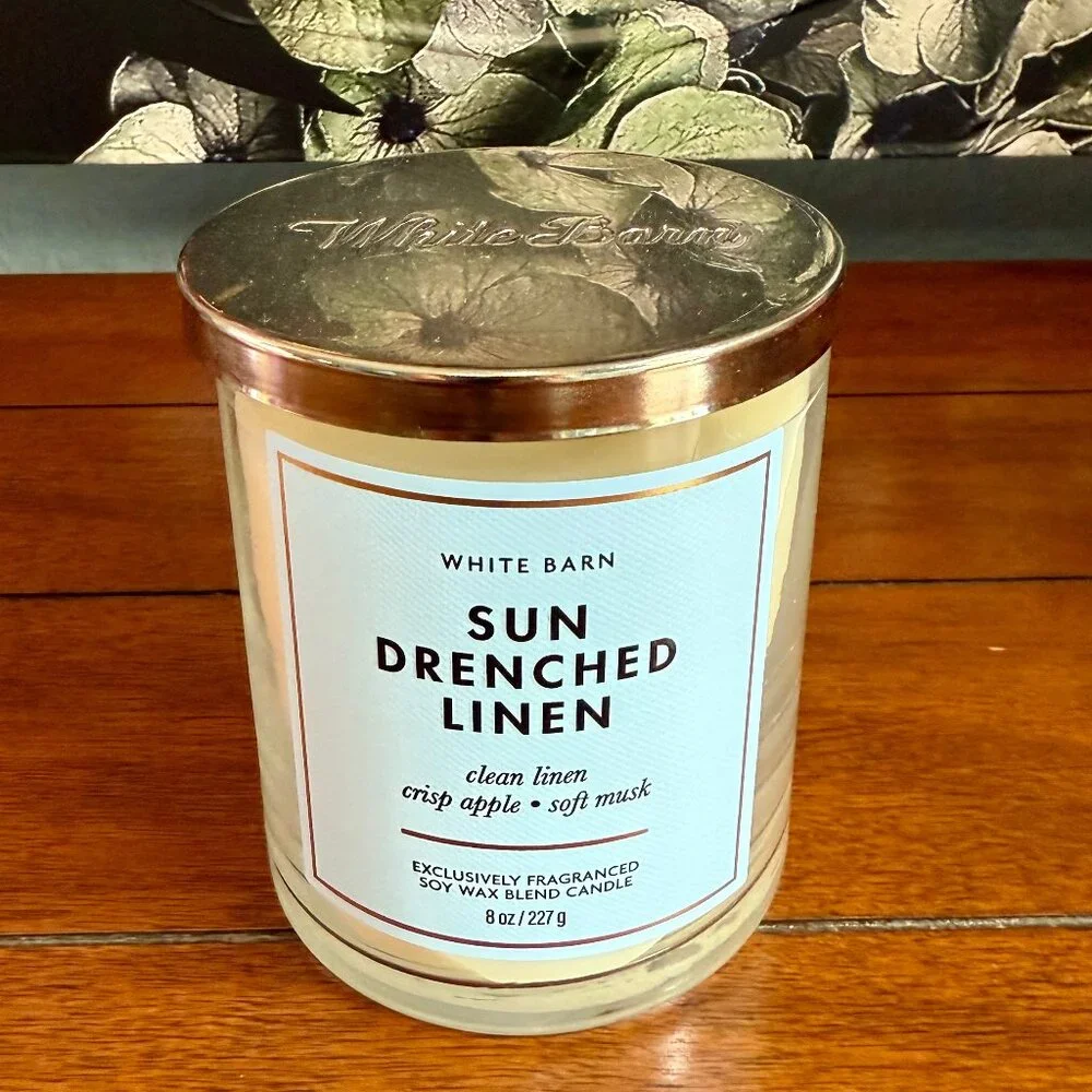 NEW SUN DRENCHED LINEN Single Wick Candle Bath & Body Works